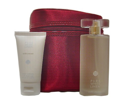PURE WHITE LINEN by Estee Lauder Gift Set for WOMEN: SET-EAU DE PARFUM SPRAY 1.7 OZ & BODY LOTION 1.7 OZ & COSMETIC BAG