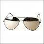 Gunmetal Frame Aviator Sunglasses with Mirror Lens
