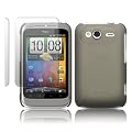 GUMMIERTES HARDSKIN H�LLE F�R HTC WILDFIRE S IN TRANSPARENT SCHWARZ + 2 x DISPLAYSCHUTZFOLIE