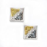 Solid 14K White Gold Micro Pave .20 Carat Diagonal Genuine Diamond Earrings