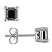 14K White Gold 1/2 ctw Black Diamond Solitaire Earrings
