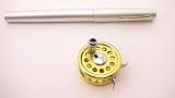 Fly Reel Pen Shape, Size Fishing Rod, Pole, Silver,