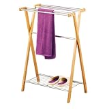 Zeller 13597 Handtuchst&auml;nder 60.5 x 36.5 x 86.5, Bamboo / Chrom