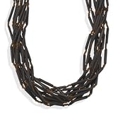 17 + 3 Inch Multi-strand Bamboo Bead Fashion Necklace