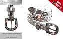 Diamante Ladies Fashionable Silver Waist Belt with Double Row Diamante & Square Nail-head design