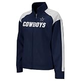 NFL Reebok Dallas Cowboys Ladies Navy Blue Bonded Full Zip Track Jacket (Small)