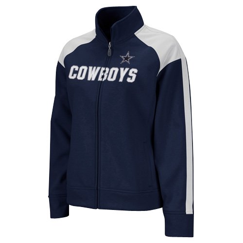 Reebok Dallas Cowboys Ladies Navy Blue Bonded Full Zip Track Jacket (Small)