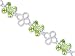 Antique Flower Design 11.00 carats total weight Oval Cut Peridot White CZ Gemstone Bracelet in Sterling Silver