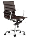 Office Chair -Espresso - Steel Frame (Espresso) (40H x 23W x 25D)
