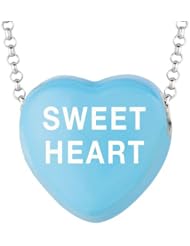 Sterling Silver 17mm Blue enamel Sweethearts SWEETHEART Heart Pendant