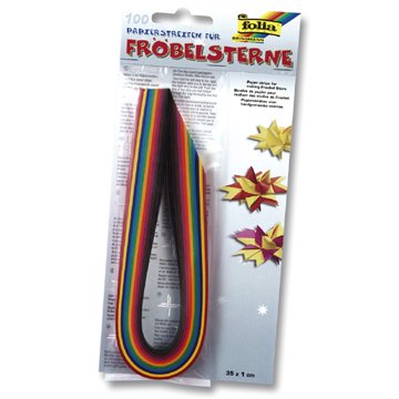 Childrens Toyshop  Spielwaren : Folia - Papierstreifen für Fröbelsterne ´Ganzjahresfarben´, 100 Stk.,
