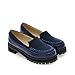 Charm Foot Fashion Womens Platform Mid Heel Loafers Shoes