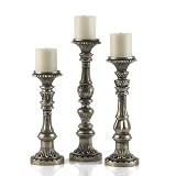Elements Candlestands, Antique Silver, Set of 3