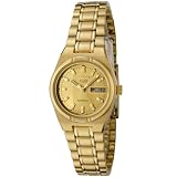 41mV3AEZdTL. SL160  Seiko Womens SYM600K Seiko 5 Automatic Gold Dial Gold Tone Stainless Steel Watch