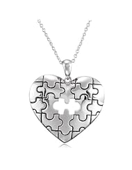 A Piece of My Heart Puzzle Necklace in Sterling Silver