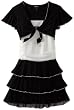 Amy Byer Girls 7-16 Tie Front Triple Tier Bolero Hem Dress