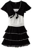 Amy Byer Girls 7-16 Tie Front Triple Tier Bolero Hem Dress