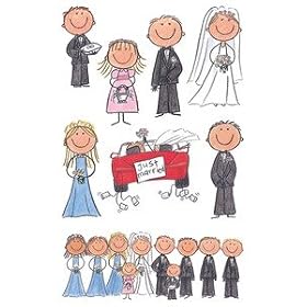 Me & My Big Ideas Mambi Minis Stickers 4-1/2 Inch by 6 Inch 3 Sheets/Package, Wedding Kids