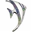 Multi-gemstone Angel Fish Brooch Pendant