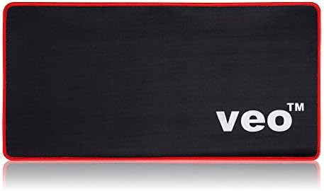 VEO | Large Gaming Pad Non slip base Mouse Mat (Gaming Pad) - Black + Red (Trim)