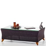 Maintanence Free Rattan Wicker - Coffee Table Patio with glass top - Furniture For Your Patio and Garden