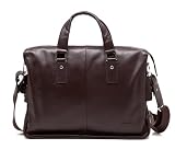 「BINGER 牛本皮ブリーフケース ブラウンa1074」の画像