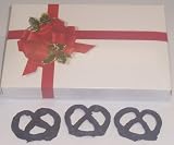 Scott's Cakes 1/2 lb. Dark Chocolate Covered Pretzel in a Ribbon n Holly Box