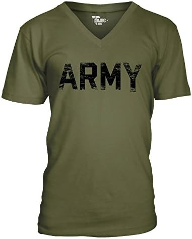 Army Men's V-neck T-Shirt Tee (2XL, OLIVE GREEN)