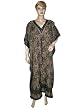Resort Wear Womens Paisley Print Satin Crepe Caftan Kaftan Royal Blue Evening Dress