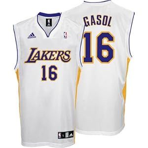 Pau Gasol Jersey: adidas White Replica #16 Los Angeles Lakers Jersey