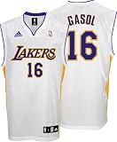 Pau Gasol Jersey: adidas White Replica #16 Los Angeles Lakers Jersey - Large