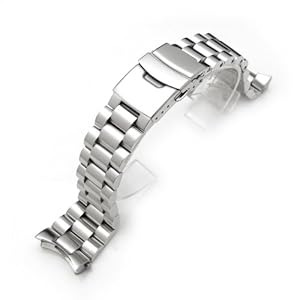 22mm Endmill watch band for SEIKO Diver SKX007, Brushed Solid Stainless Steel