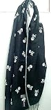 Gray / Black Reversible Skull Cashmere Scarf Shawl