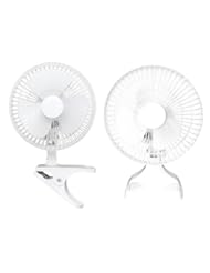 Optimus F-0645A 6-Inch 2-Speed Convertible Personal Clip-On/Table Fan, White