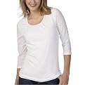 Merona&reg; Double Layer 3/4 Length Sleeve Scoop with Shirring - Fresh White