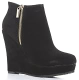Ladies Womens Black Suede High Heel Platform Wedge Ankle Boots Size 3 4 5 6 7 8