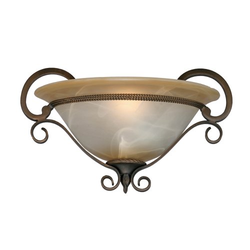 Golden Lighting 3890-WSC GB Meridian One Light Wall Sconce, Golden Bronze Finish