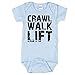 Crawl Walk Lift, Bodybuilding Baby Shirt, Blue 3-6 mo