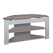 Powell Glossy Silver Glass TV Stand