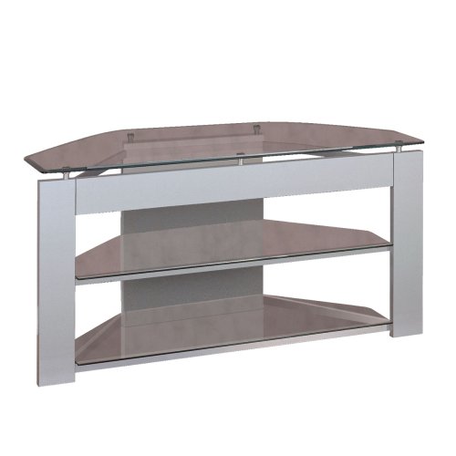 Powell Glossy Silver Glass TV Stand