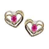 0.54 cttw Genuine Pink Tourmaline Earrings - 14kt White or Yellow Gold