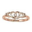 14K Rose Gold Diamond Heart Ring