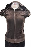 Juicy Couture Java Brown Puffed Short-sleeve Velour Hoodie