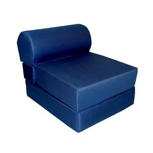 Adult Studio Chair Sleeper Poly Cotton Jr. Twin 28, Navy by 
