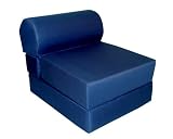 Adult Studio Chair Sleeper Poly/Cotton  Jr. Twin 28, Navy