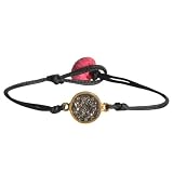 Black Diamond Bracelet - Gold Circle Charm