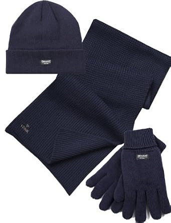 Heekpek Men's Hat Scarf Gloves Set Unisex 5 Pieces Winter Set