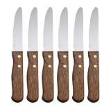 Oneida Pioneer II Large Wood Grip Steak Knife 6 Piece Set