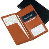 Royce Leather Passport Ticket Holder, Black