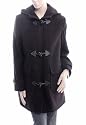 BLACK WOOL WOMENS WINTER DUFFEL COAT